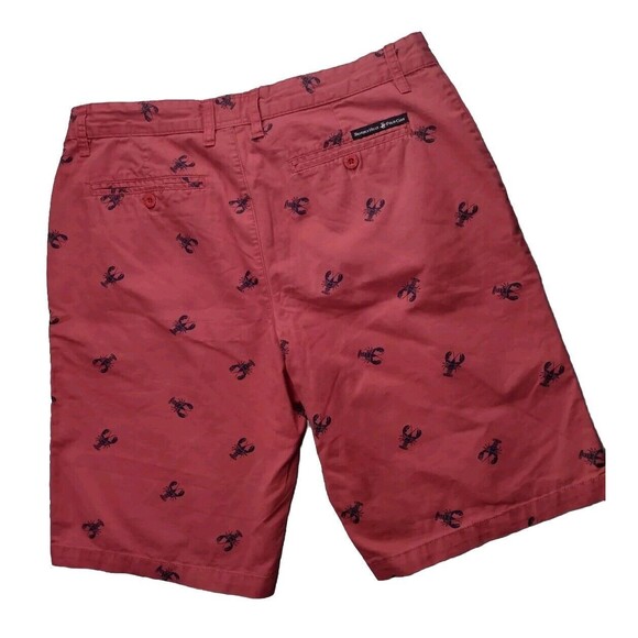 Beverly Hills Polo Club Mens Lobster Shorts Size 36 Red And Navy 4th July Chinos - Picture 2 of 9